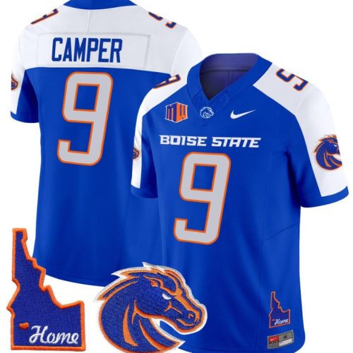 Cameron Camper Jersey #9 Boise State Broncos Home Patch Vapor Football Royal Alternate KLPL1GXV