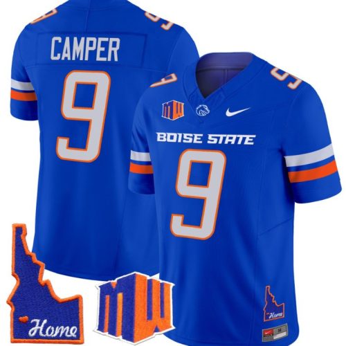 Cameron Camper Jersey #9 Boise State Broncos Home Patch Vapor Football Royal QXIHEGXV
