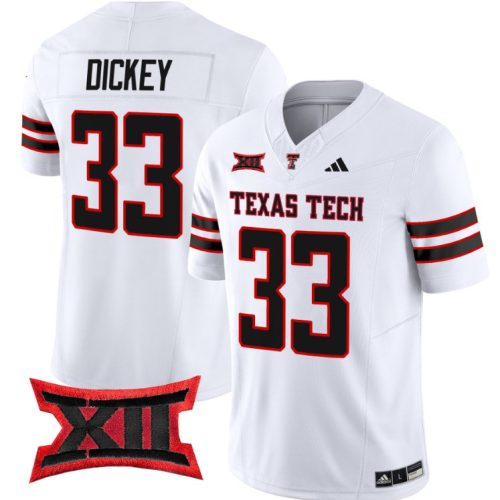 Cameron Dickey Jersey #33 Texas Tech Red Raiders Vapor Limited Football White F5RGTGXV
