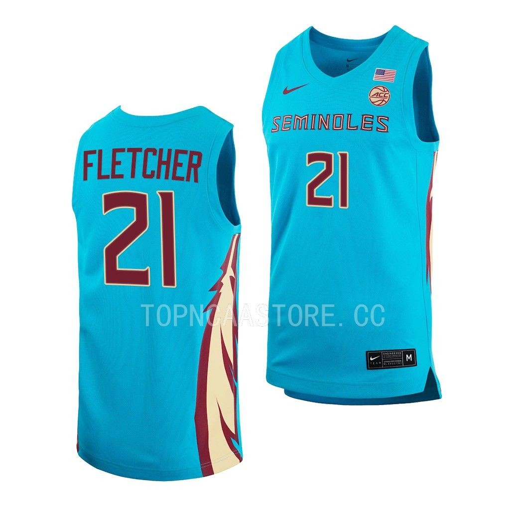 Cam'Ron Fletcher Florida State Seminoles #21 Turquoise Alternate Jersey 2022-23 FL3KNGXV