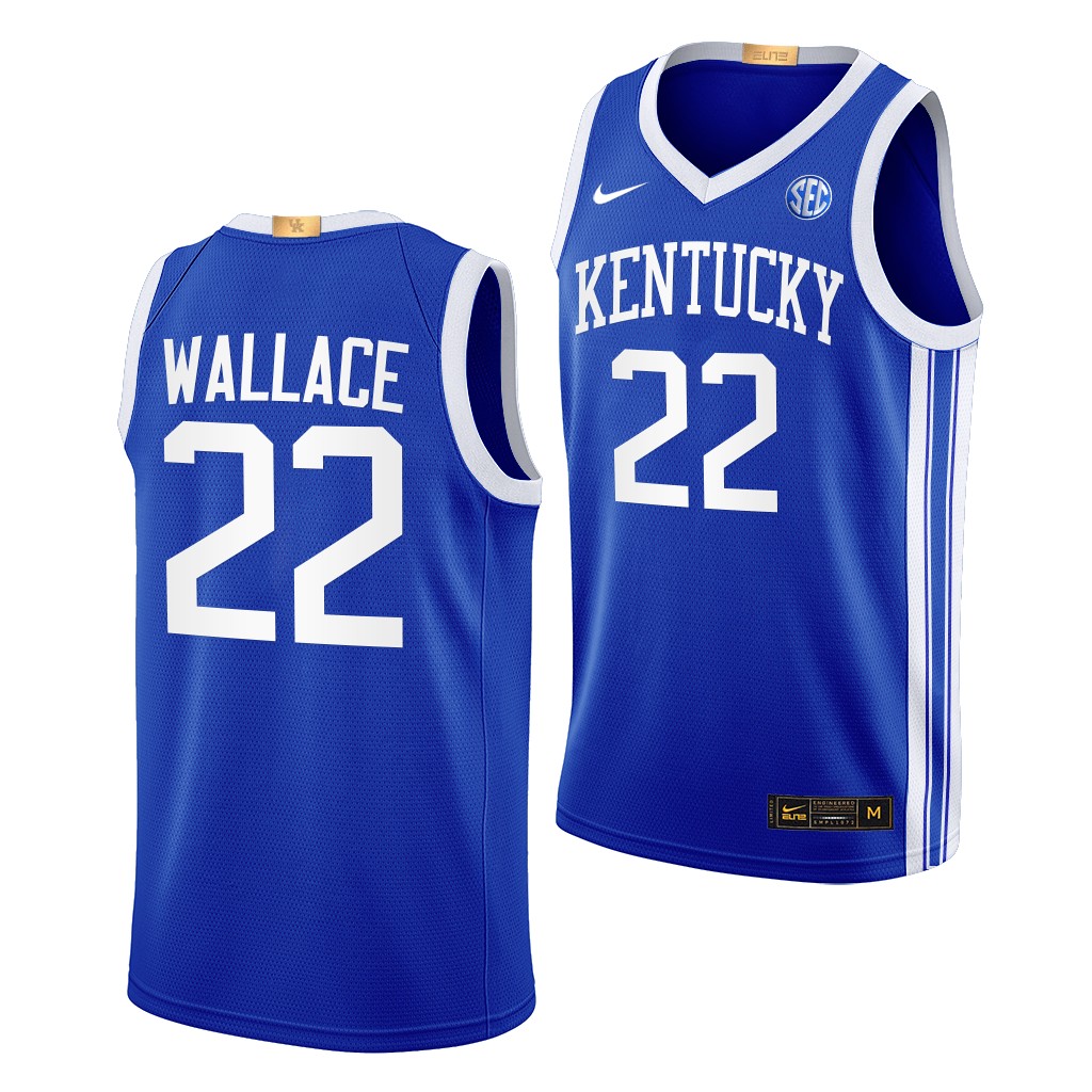 Cason Wallace Kentucky Wildcats #22 Blue Away Jersey 2022-23 Elite ANEEPGXV