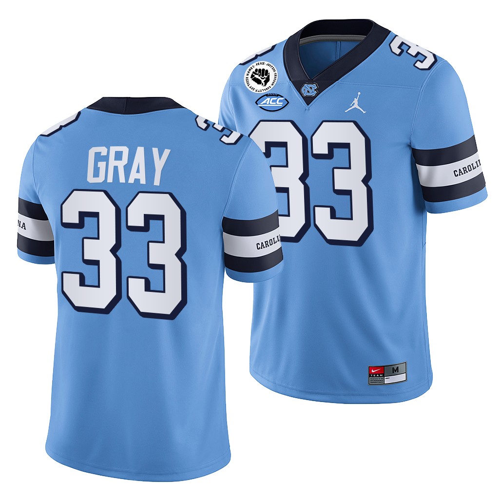 Cedric Gray North Carolina Tar Heels 2022-23 College Jersey Blue #33 Uniform 02ZFMGXV