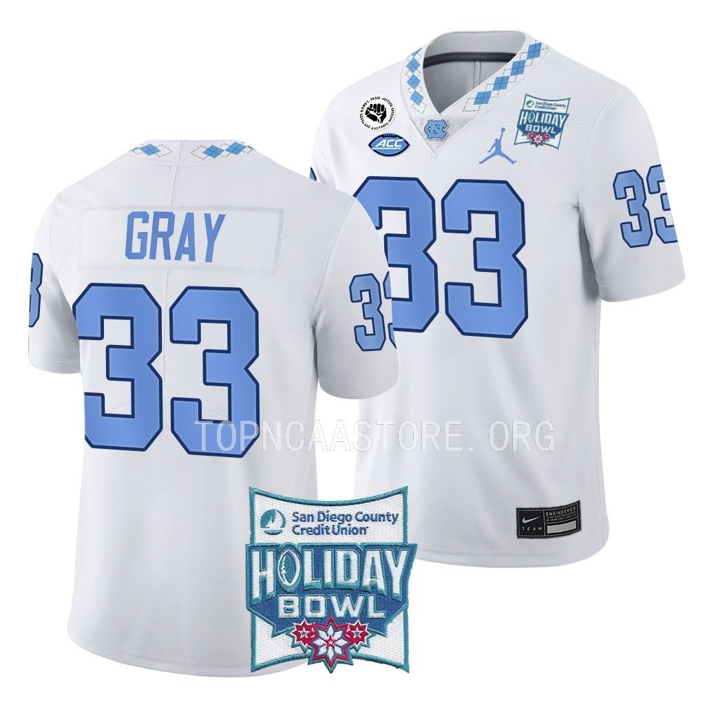 Cedric Gray North Carolina Tar Heels #33 White Jersey Holiday Bowl Limited Uniform 0NWWPGXV