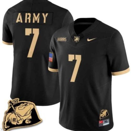 Champ Harris Jersey Army Black Knights Jersey Rocky The Bulldog Patch Vapor Football Black 6YWF3GXV