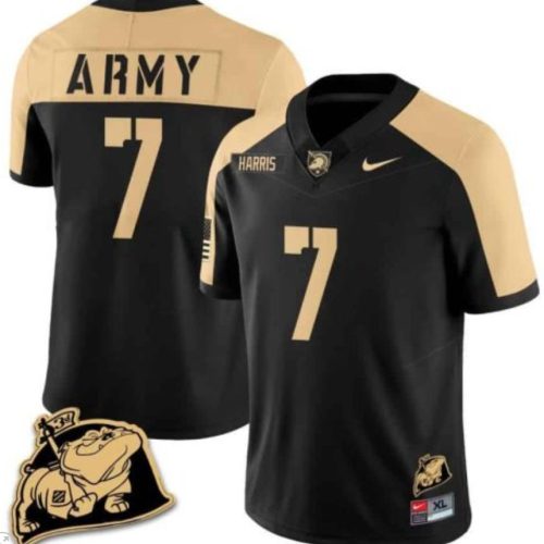 Champ Harris Jersey Army Black Knights Jersey Rocky The Bulldog Patch Vapor Football Black Alternate ZQFRVGXV