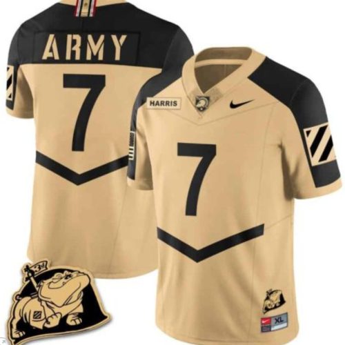Champ Harris Jersey Army Black Knights Jersey Rocky The Bulldog Patch Vapor Football Gold Alternate CU4T8GXV