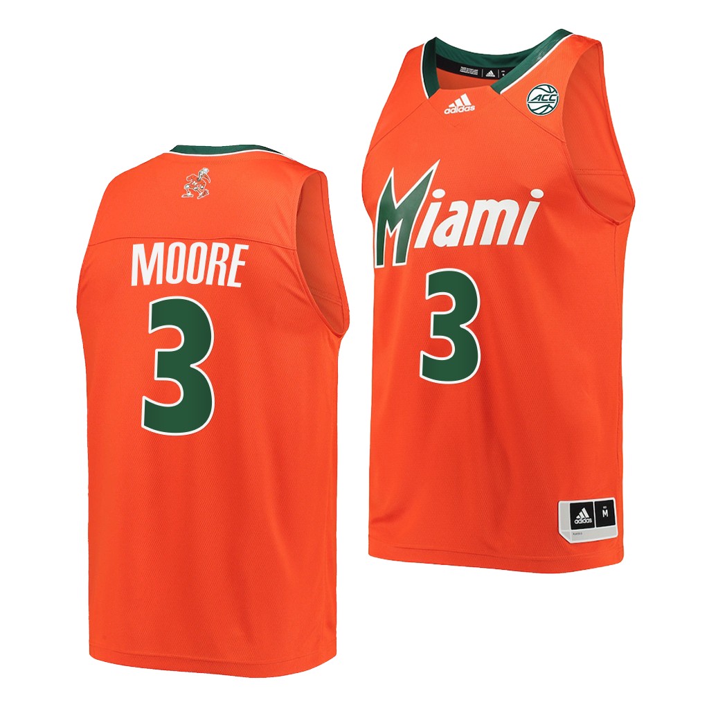 Charlie Moore #3 Miami Hurricanes Reverse Retro Orange Jersey G0HRCGXV