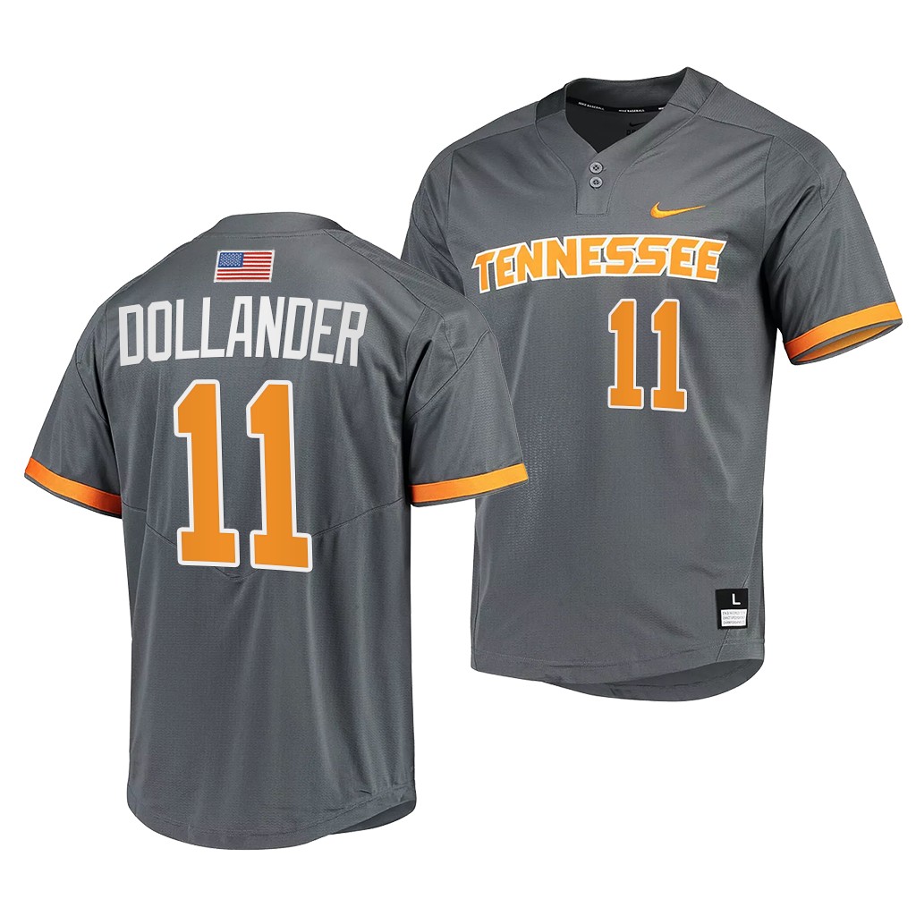 Chase Dollander Tennessee Volunteers #11 Gray Draft Top prospects College Jersey QOGQZGXV