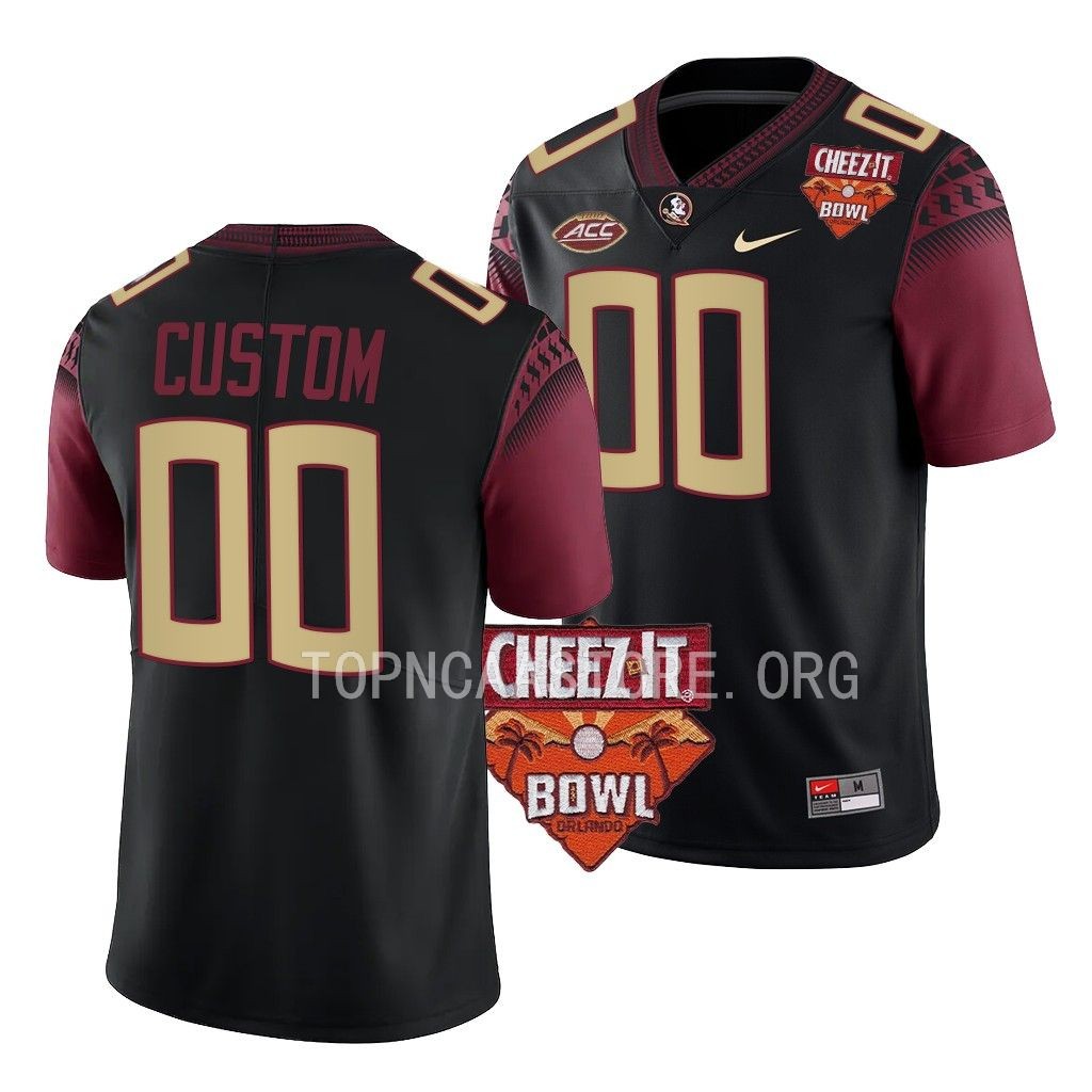 Cheez-It Bowl Custom Florida State Seminoles #00 Black Alternate Jersey YOSQOGXV