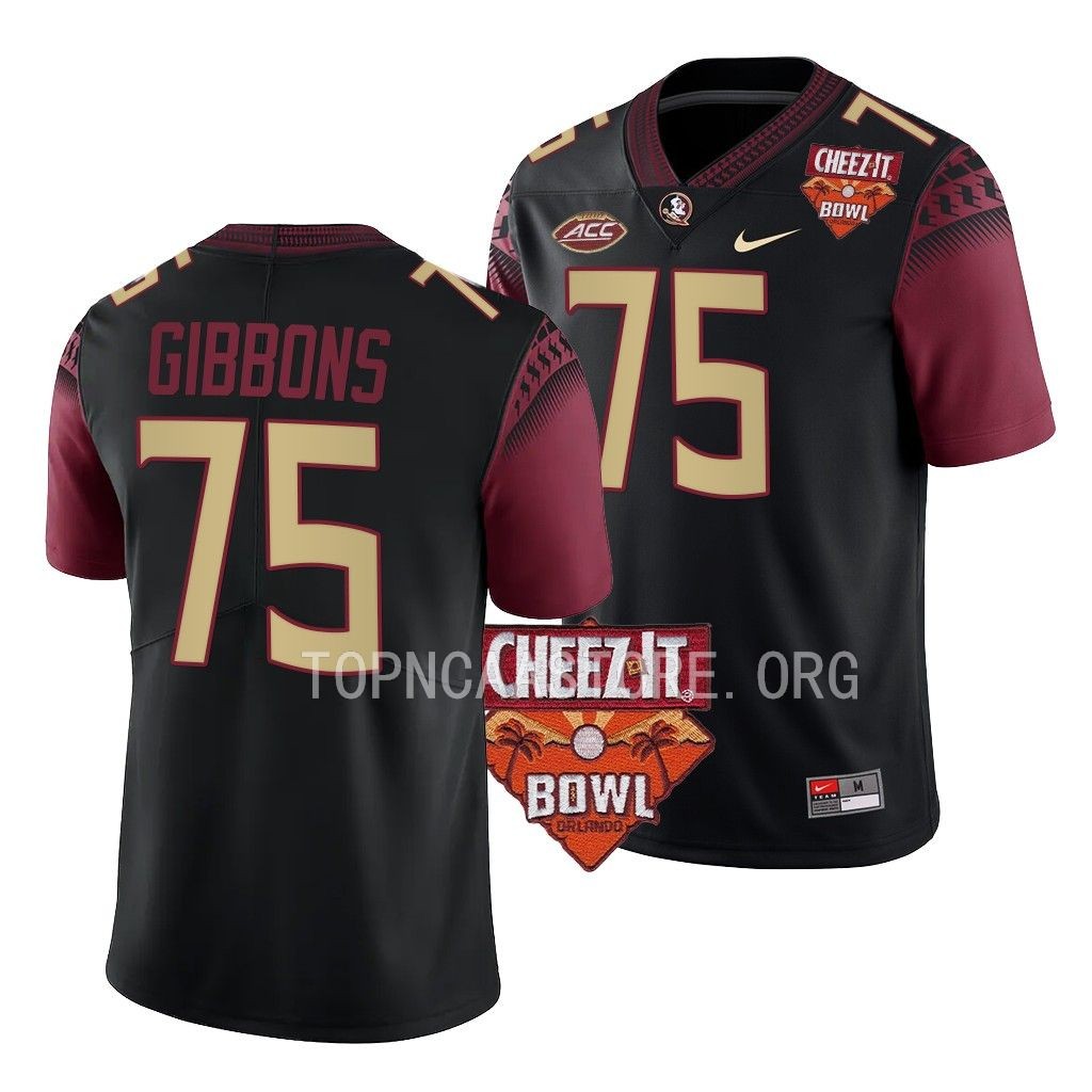 Cheez-It Bowl Dillan Gibbons Florida State Seminoles #75 Black Alternate Jersey V3TKSGXV