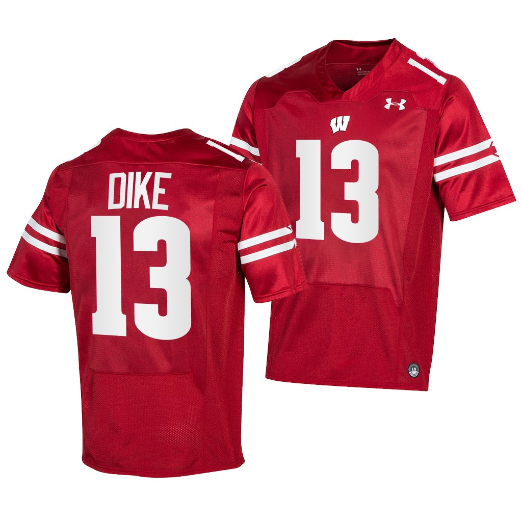 Chimere Dike Wisconsin Badgers #13 Red Jersey Pick-A-Player NIL Uniform GEZA4GXV