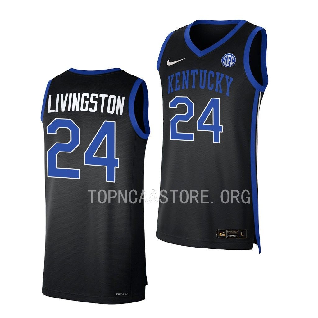 Chris Livingston Kentucky Wildcats #24 Black College Jersey 2022-23 0LAPSGXV