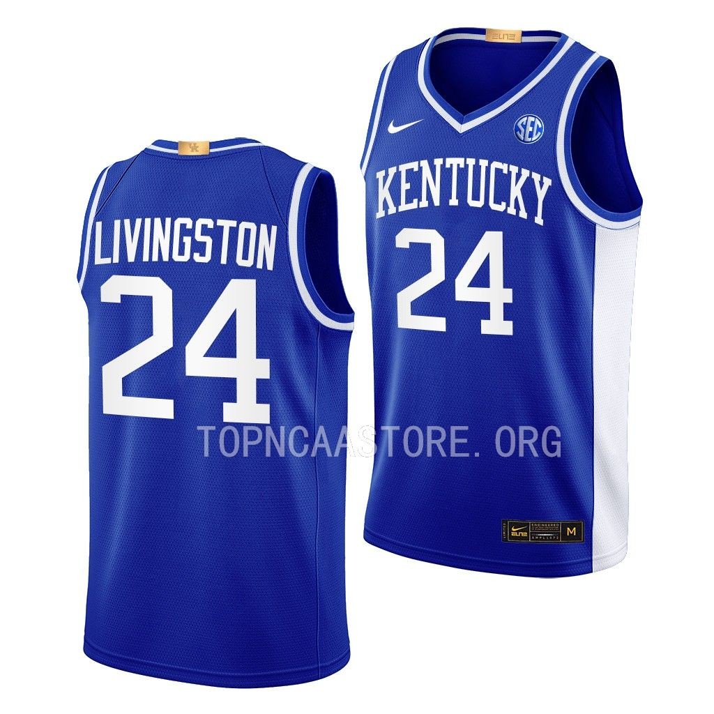Chris Livingston Kentucky Wildcats #24 Royal Throwback Jersey 2022-23 Go Big Blue 0J0HUGXV