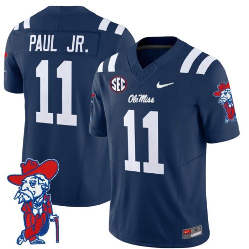 Chris Paul Jr Jersey #11 Ole Miss Rebels Vapor Limited College Football Stitched Navy NKLOGGXV