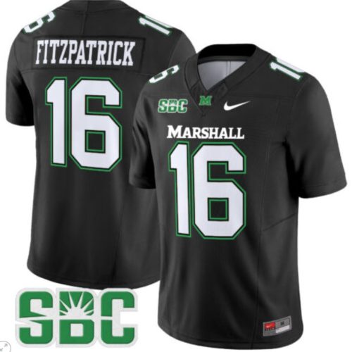 Christian Fitzpatrick Jersey #11 Marshall Thundering Herd Vapor Limited Football Black 45PPDGXV