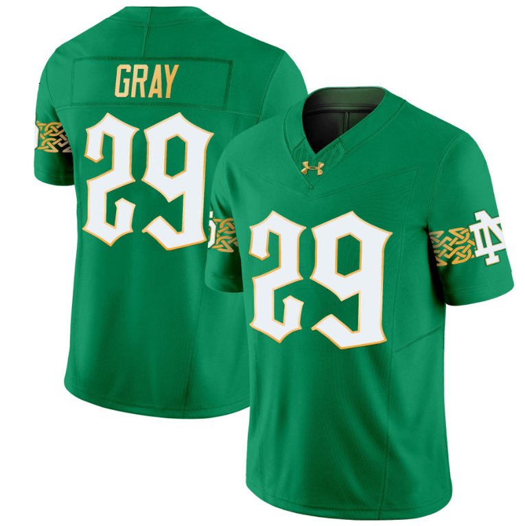 Christian Gray Jersey #29 Notre Dame Fighting Irish Vapor Limited College Football Green CRZAEGXV