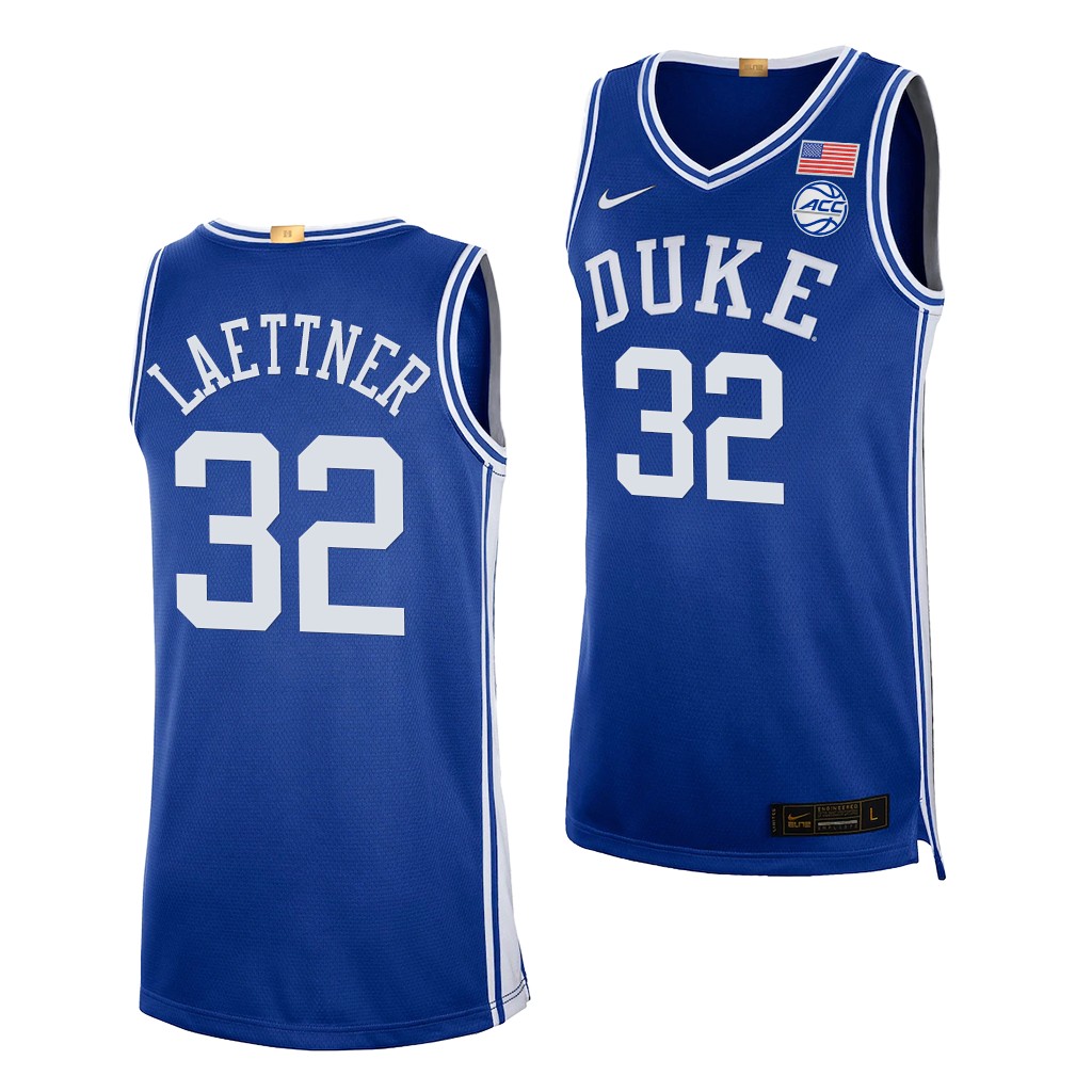Christian Laettner Retired Player Duke Blue Devils #32 Royal College Jersey UTXWZGXV