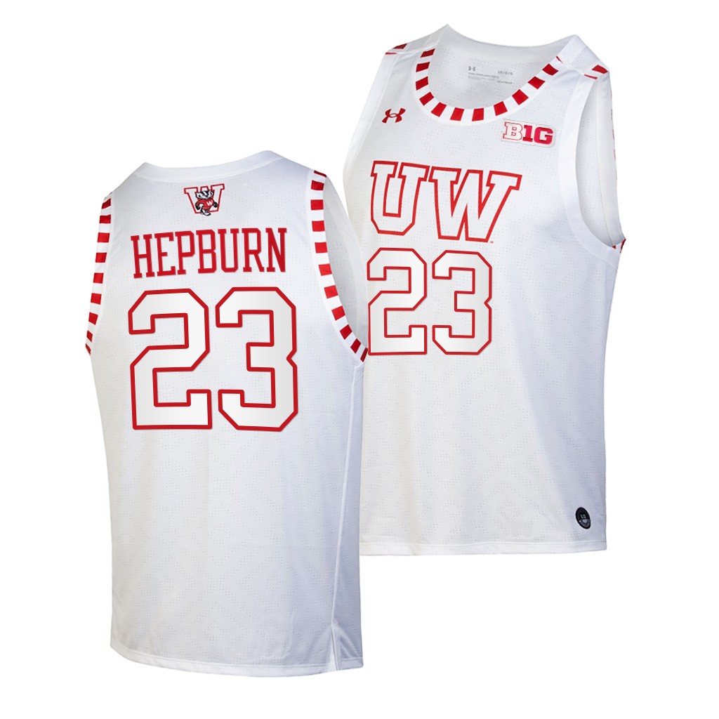 Chucky Hepburn #23 Wisconsin Badgers -22 By The Players Alternate White Jersey SWRTXGXV