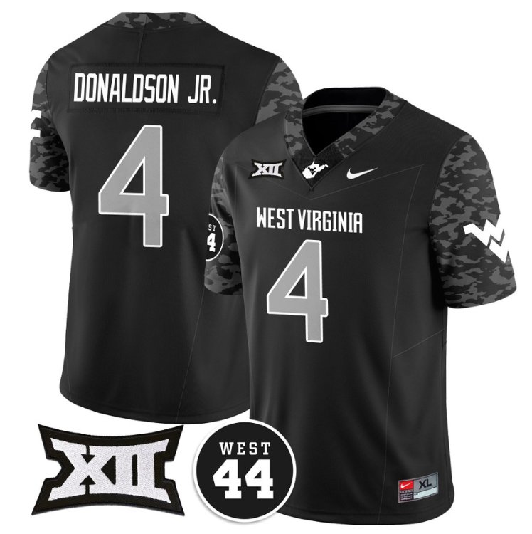 CJ Donaldson Jr Jersey #4 West Virginia Mountaineers Vapor Limited Honor Jerry West Coal FXCHLGXV