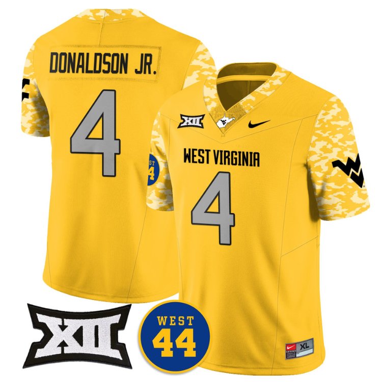 CJ Donaldson Jr Jersey #4 West Virginia Mountaineers Vapor Limited Honor Jerry West Goal BU7CKGXV