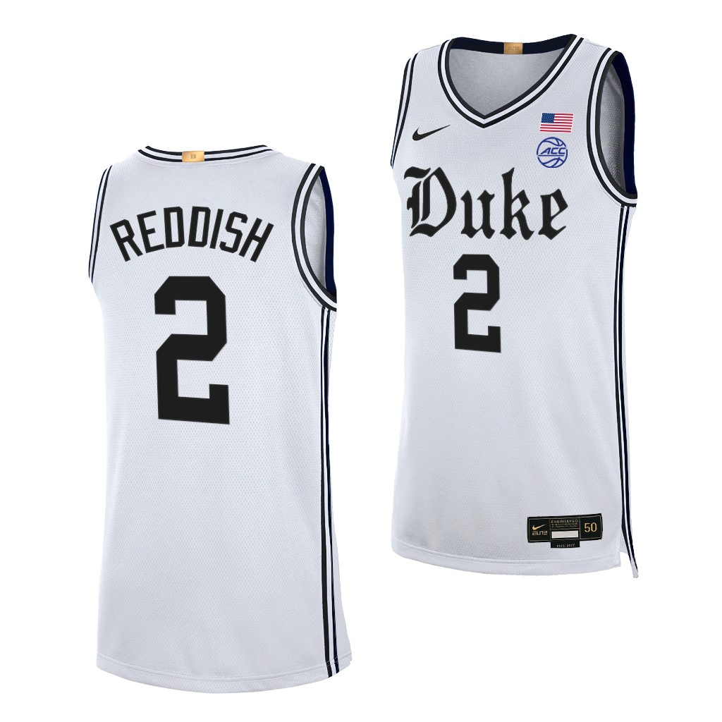 Duke Blue Devils Cam Reddish #2 White Cameron Brotherhood uniform -22 Alumni Limited Jersey XEDZQGXV