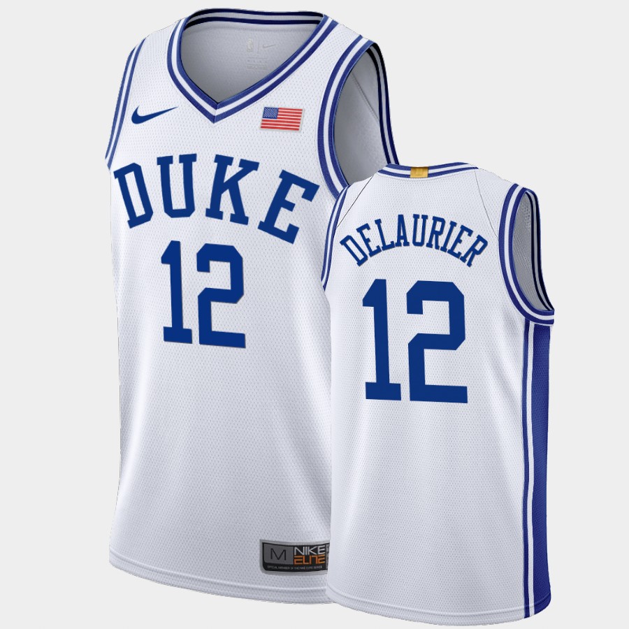 Duke Blue Devils Javin DeLaurier White -20 Jersey FKVHDGXV