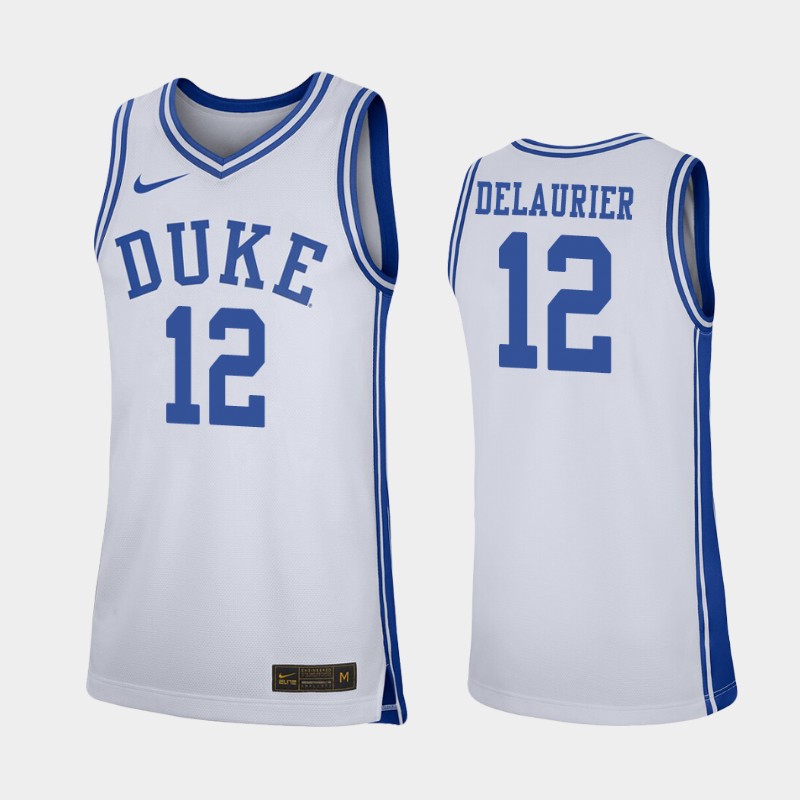 Duke Blue Devils Javin DeLaurier White College Jersey X4UUZGXV