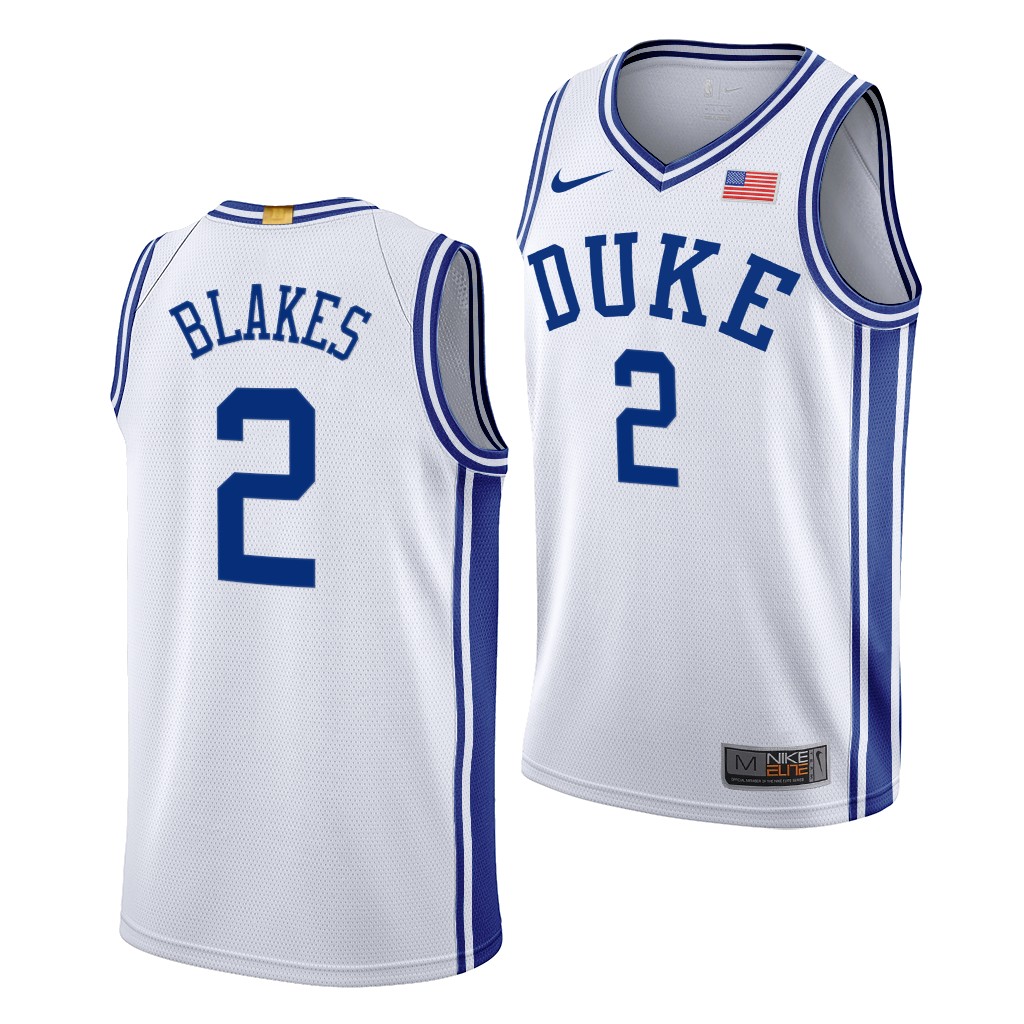 Duke Blue Devils Jaylen Blakes #2 White Home Jersey Class OBK6PGXV