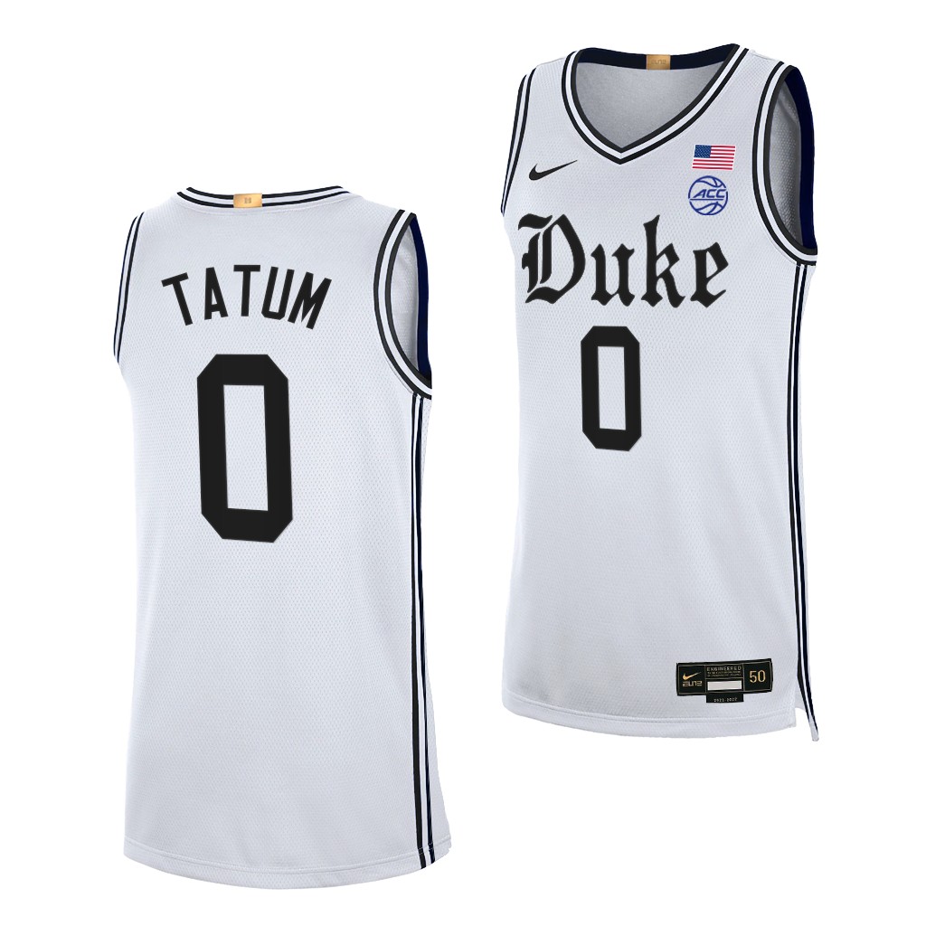 Duke Blue Devils Jayson Tatum #0 White Cameron Brotherhood uniform -22 Alumni Limited Jersey QQXUAGXV