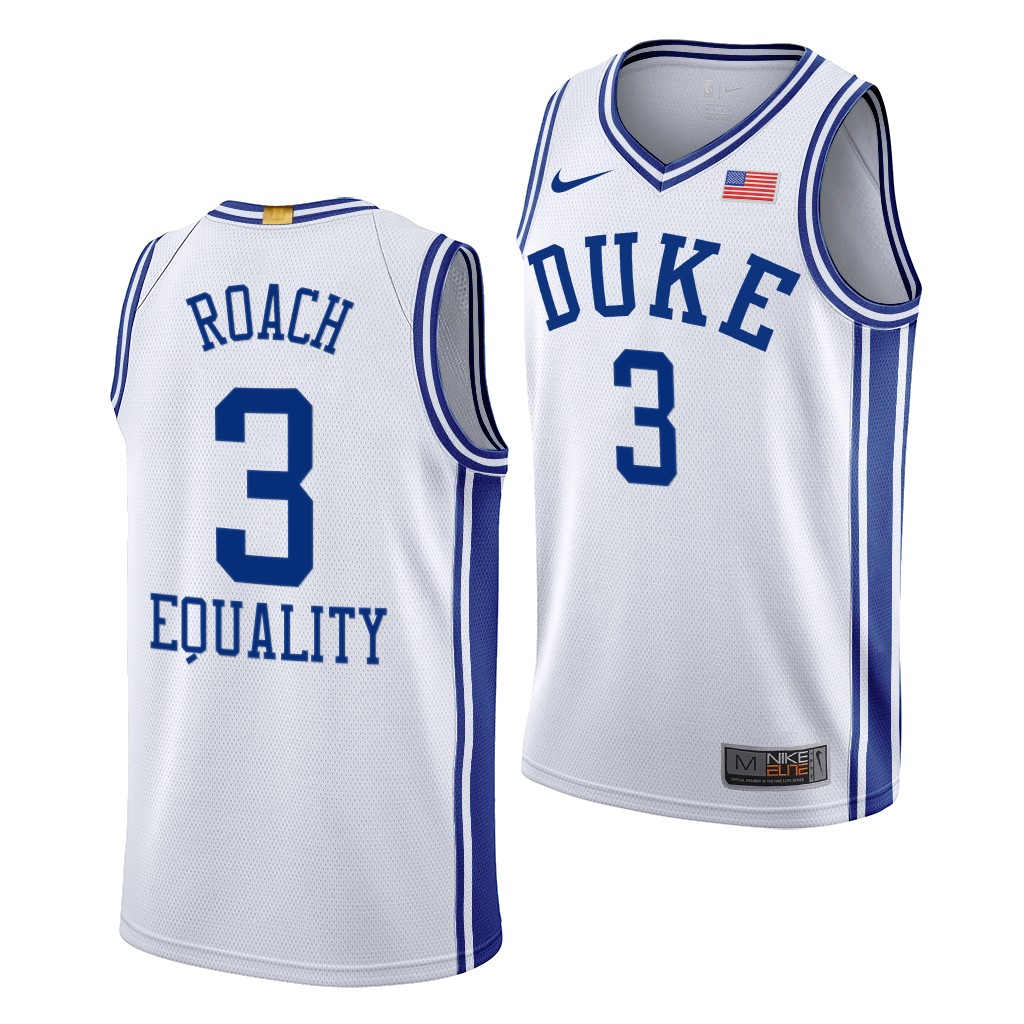 Duke Blue Devils Jeremy Roach White -21 Equality BLM Social justice Jersey Y6WI8GXV