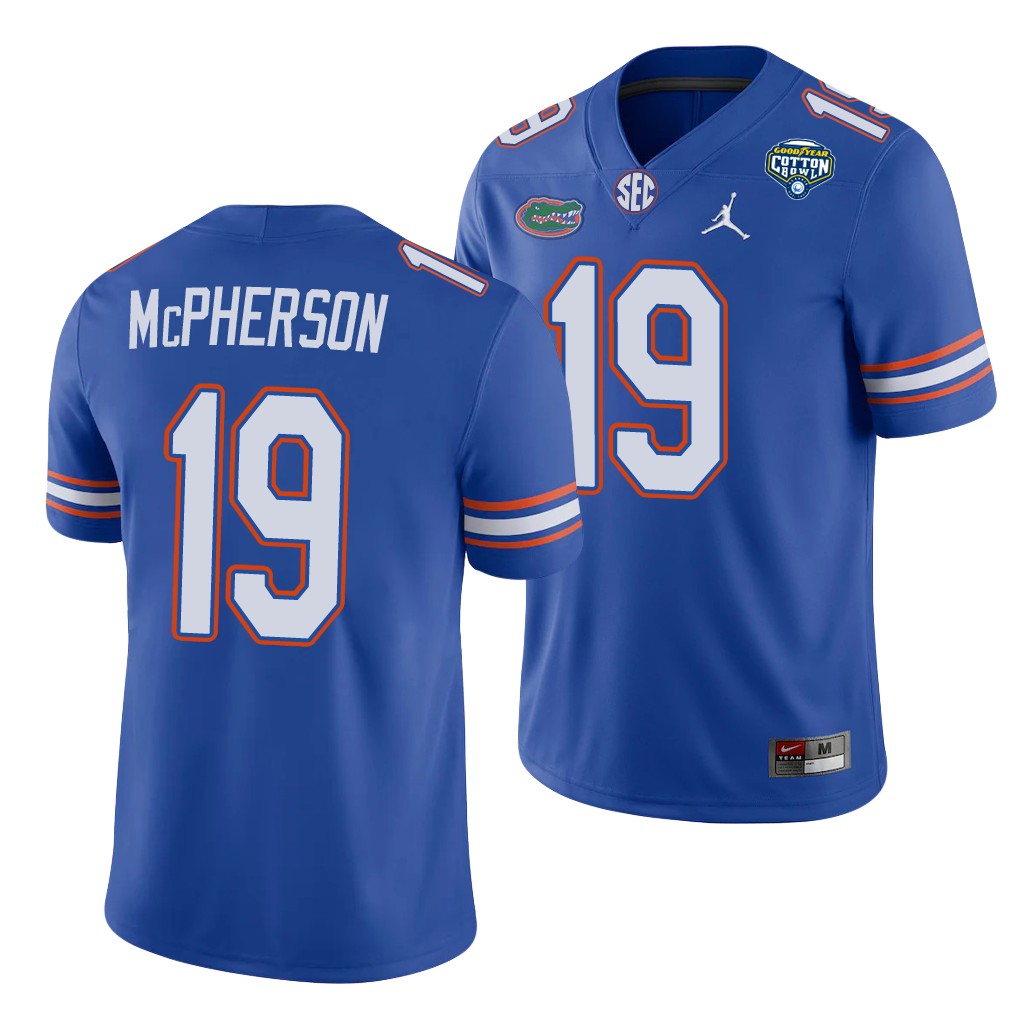 Florida Gators Evan McPherson Royal Cotton Bowl Game Jersey U2ZIDGXV