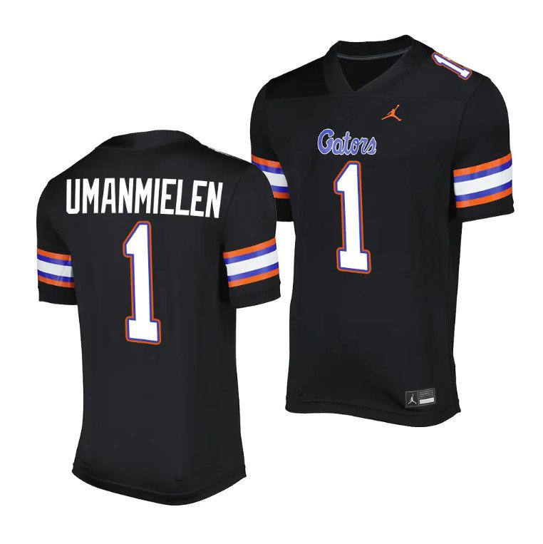 Florida Gators Princely Umanmielen Jersey #1 Alternate Game Black Salute To Service Uniform OG804GXV
