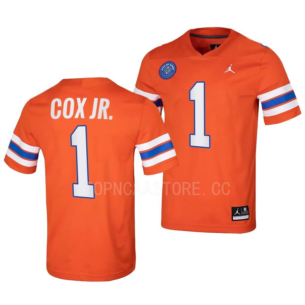 Florida Gators Ring Of Honor Brenton Cox Jr. #1 Orange Jersey SQWFCGXV