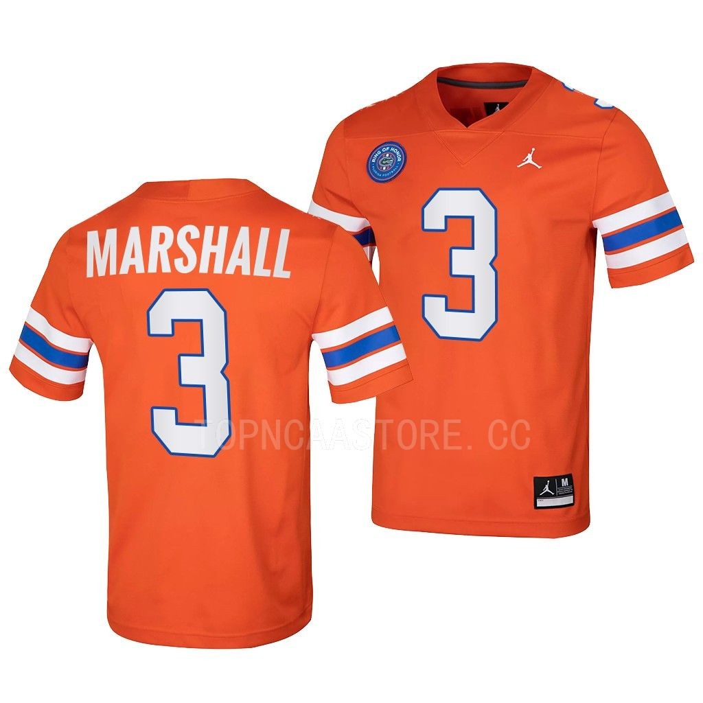 Florida Gators Ring Of Honor Jason Marshall #3 Orange Jersey NDHU4GXV