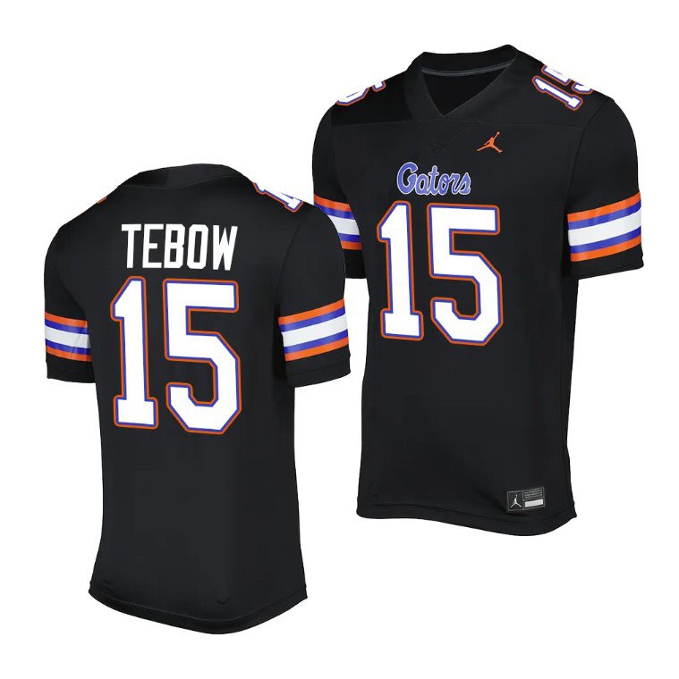 Florida Gators Tim Tebow Jersey #15 Alternate Game Black Salute To Service Uniform QWBFXGXV