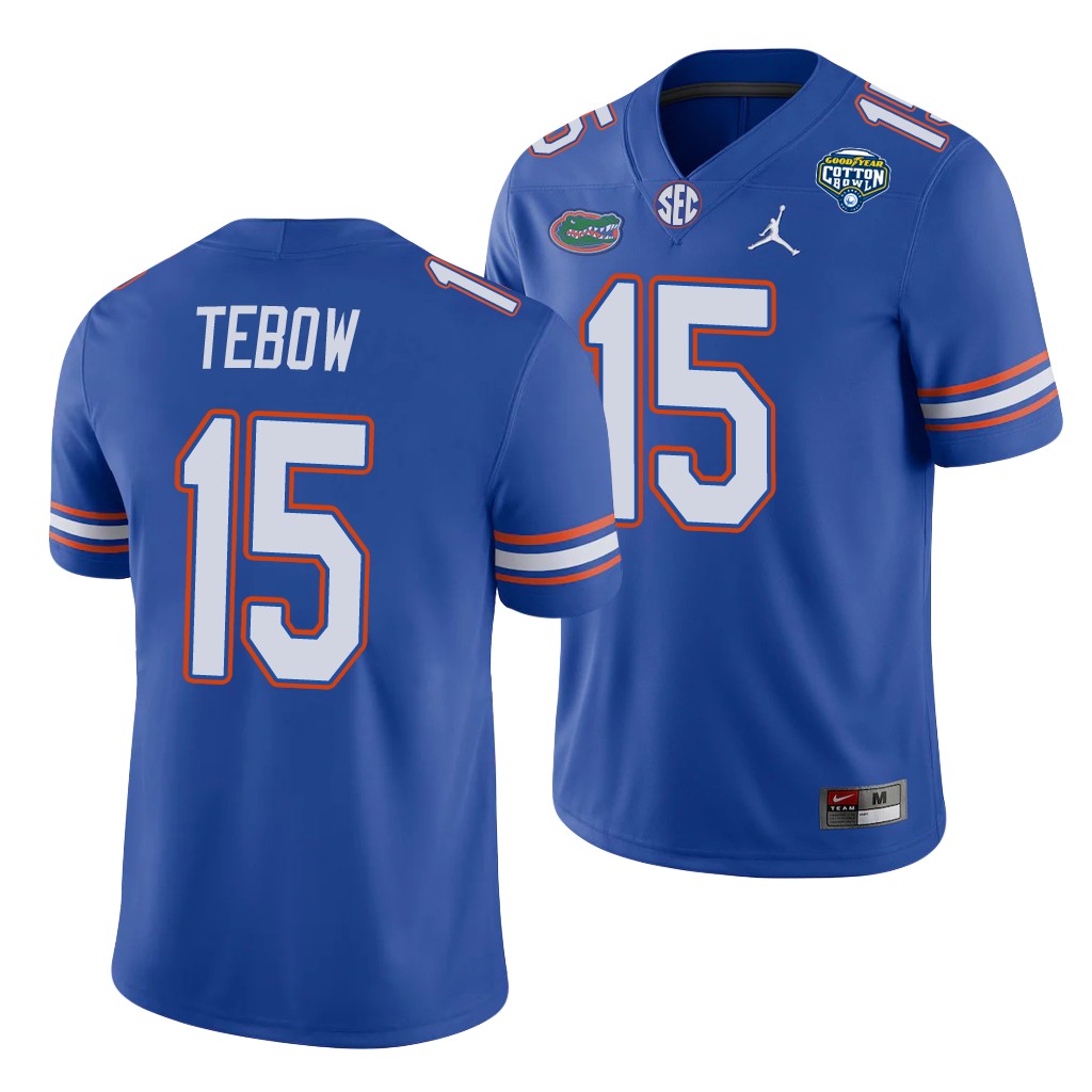 Florida Gators Tim Tebow Royal Cotton Bowl Game Jersey F2YT6GXV