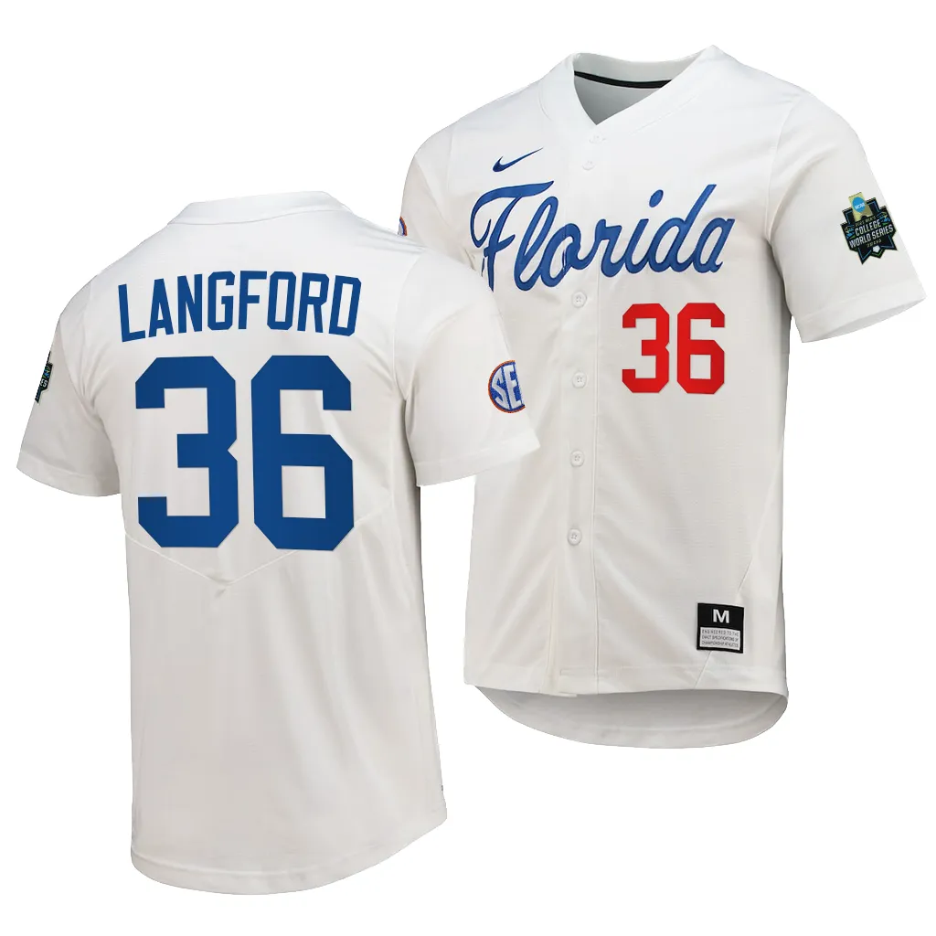 Florida Gators Wyatt Langford College World Series White #36 Jersey GCMDYGXV