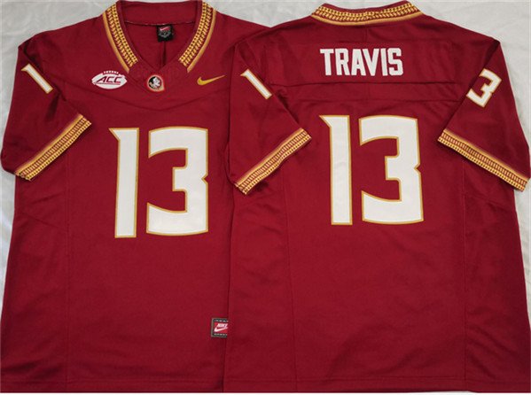 Florida State Seminoles #13 Jordan Travis Jersey Red F.U.S.E College Football Stitched LA0HCGXV
