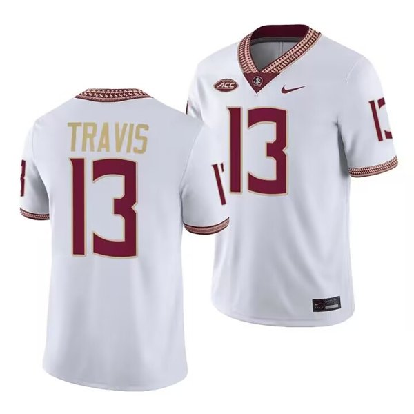 Florida State Seminoles #13 Jordan Travis Jersey White College Football Stitched Z5HFNGXV