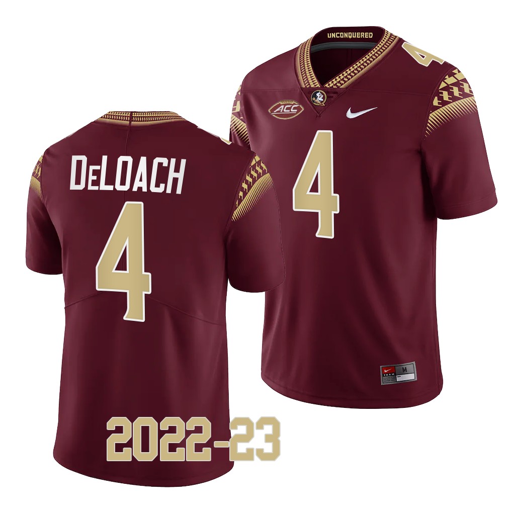 Florida State Seminoles #4 Kalen DeLoach 2022-23 College Garnet Jersey NTQZXGXV