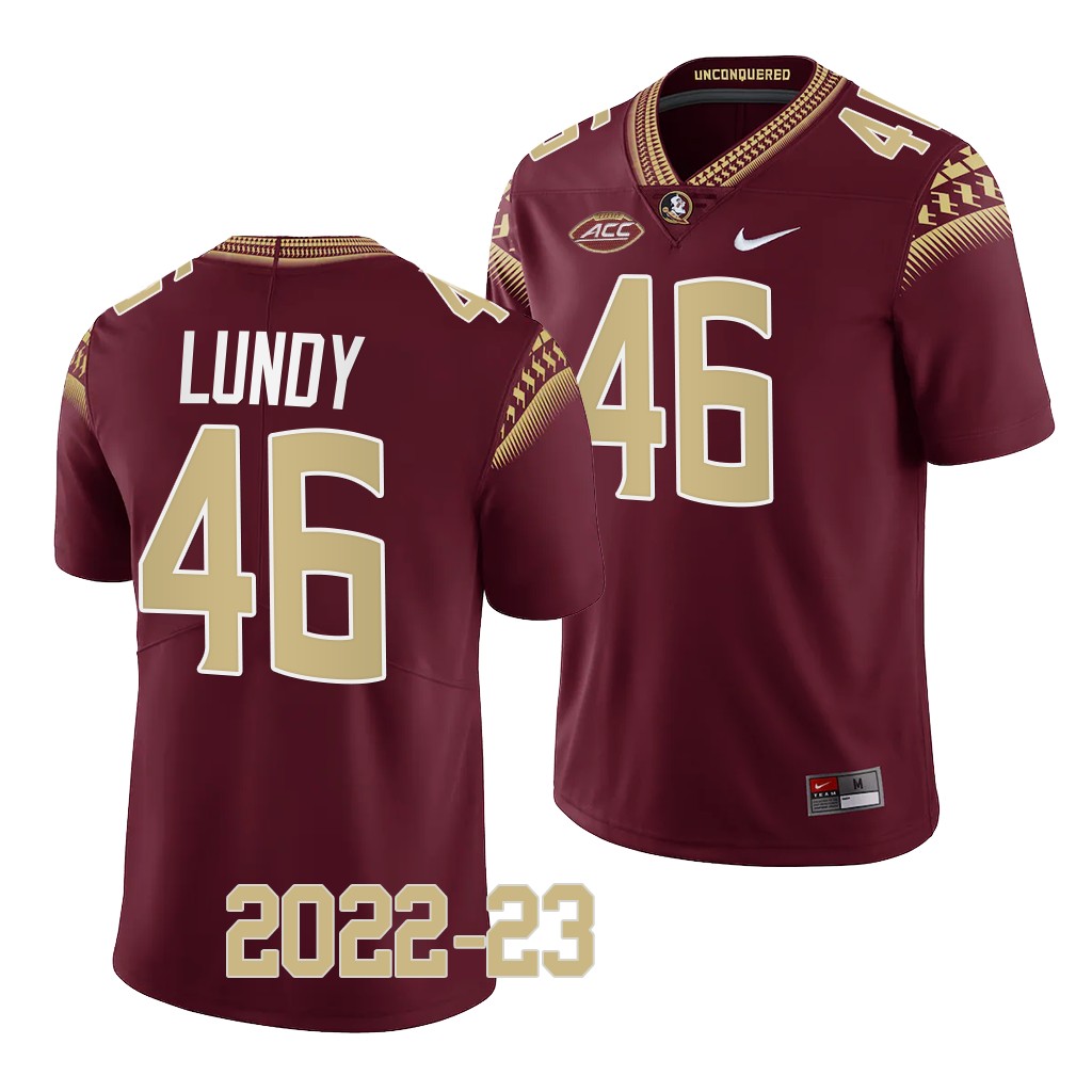 Florida State Seminoles #46 DJ Lundy 2022-23 College Garnet Jersey P8CXLGXV
