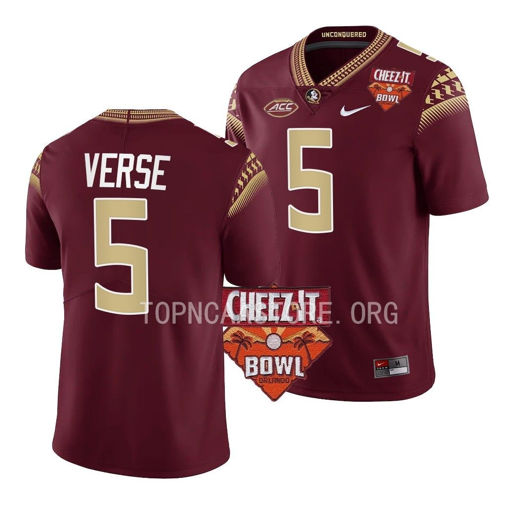 Florida State Seminoles #5 Jared Verse Cheez-It Bowl Garnet College Jersey MRKRWGXV