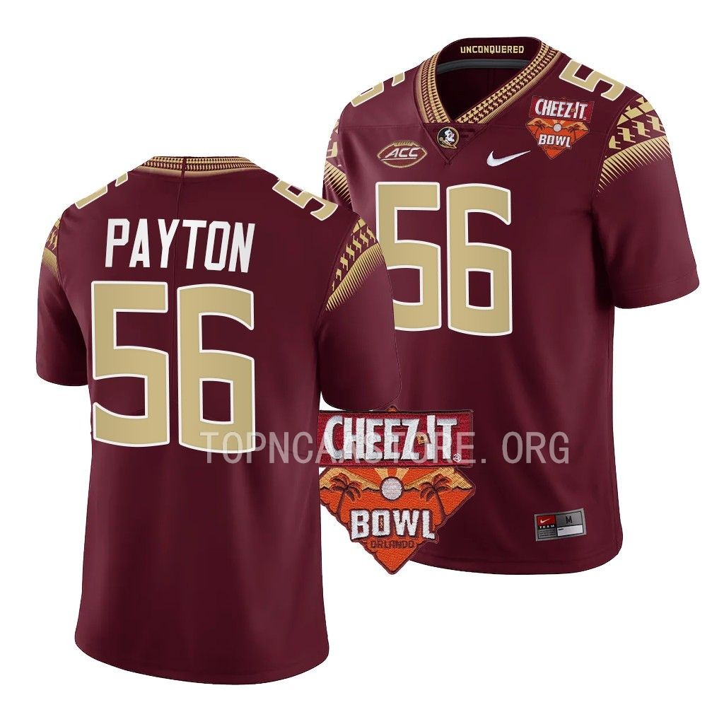 Florida State Seminoles #56 Patrick Payton Cheez-It Bowl Garnet College Jersey L3ZHFGXV