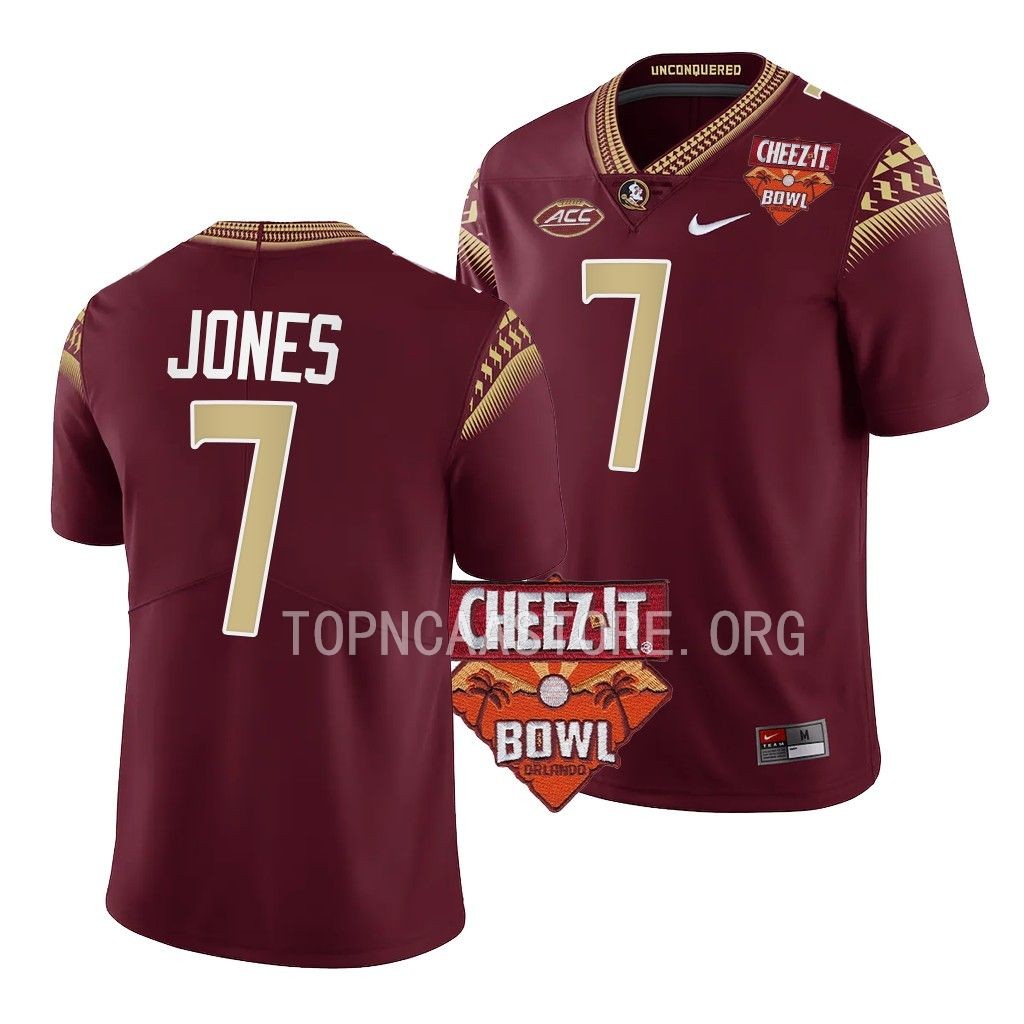Florida State Seminoles #7 Jarrian Jones Cheez-It Bowl Garnet College Jersey XL40JGXV