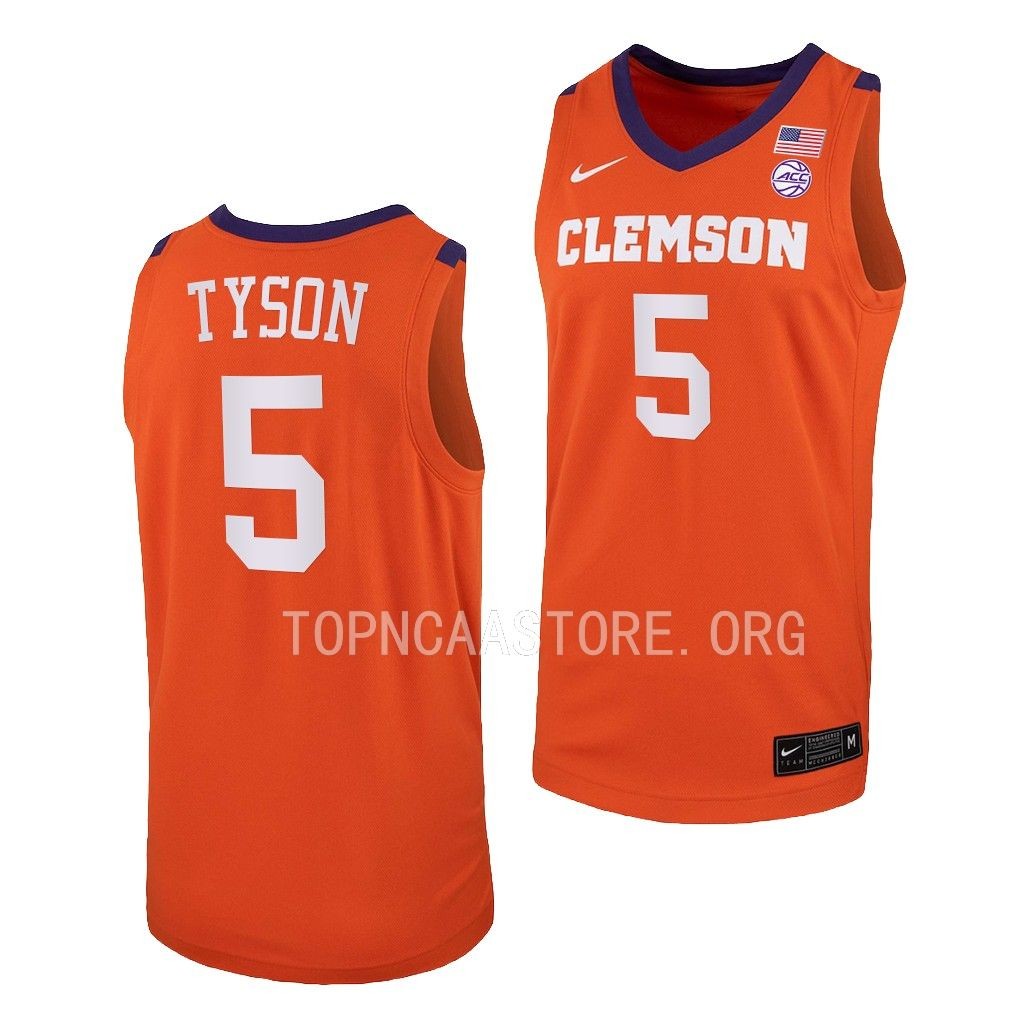 Hunter Tyson #5 Clemson Tigers College Jersey Orange GMQDPGXV