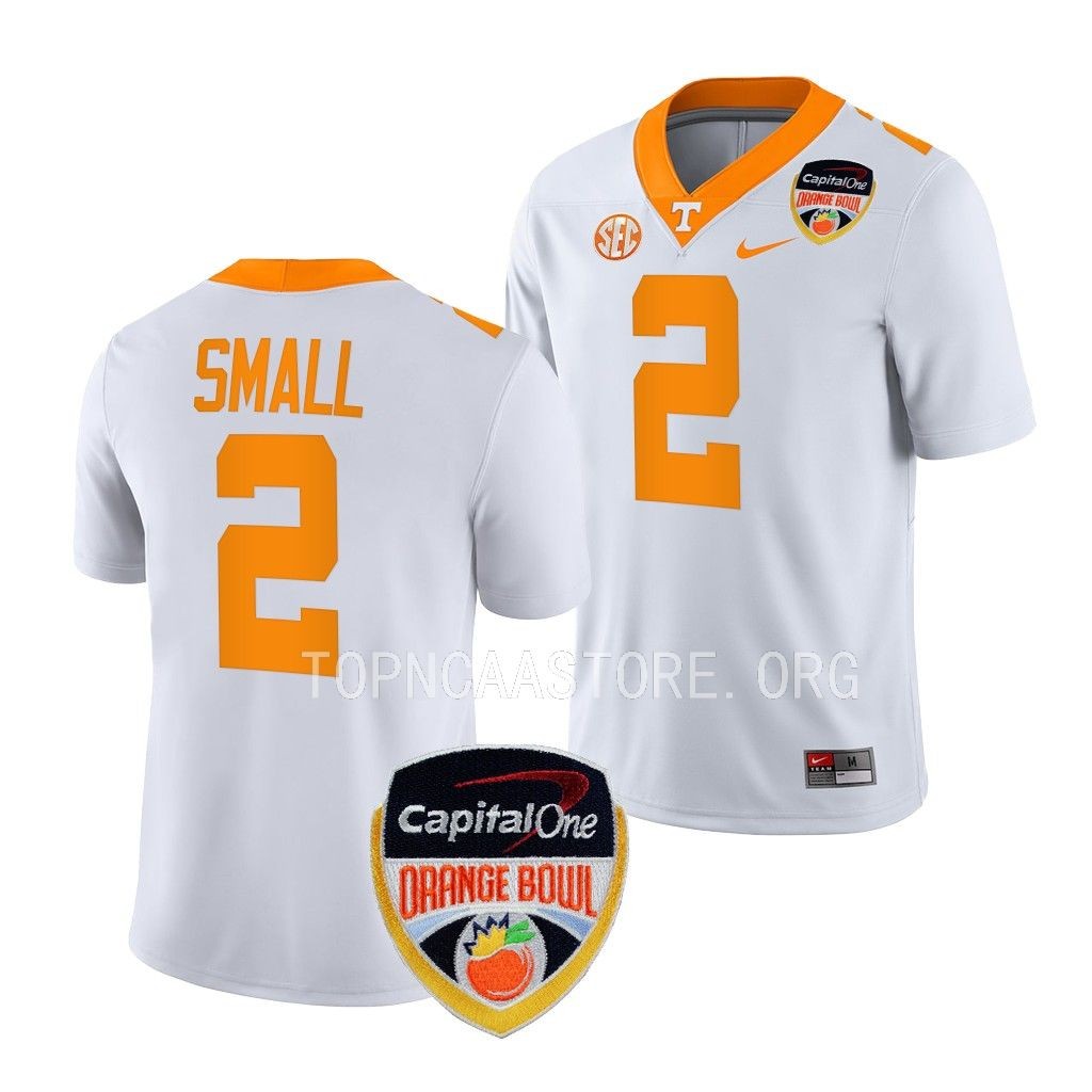 Jabari Small Tennessee Volunteers Orange Bowl College Jersey White #2 Uniform ZQ4OLGXV