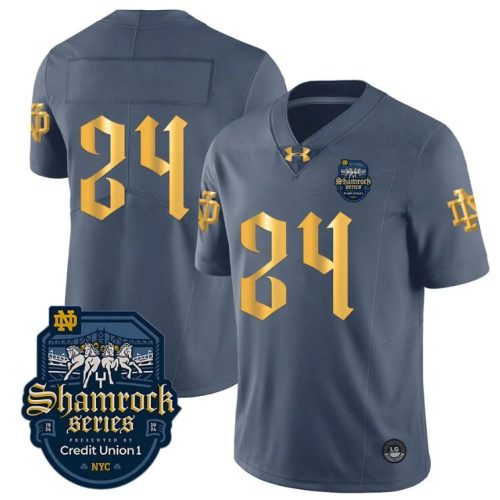 Jack Kiser Jersey #24 No Name Notre Dame Fighting Irish Shamrock Series Uniform Football 9TZEPGXV