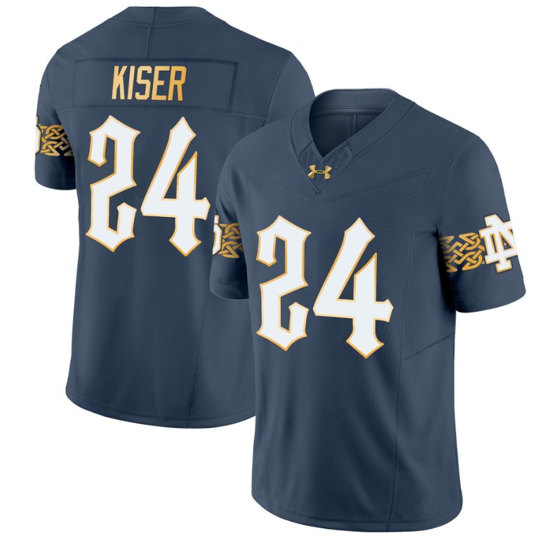 Jack Kiser Jersey #24 Notre Dame Fighting Irish Vapor Limited College Football Blue Gray WD1PSGXV