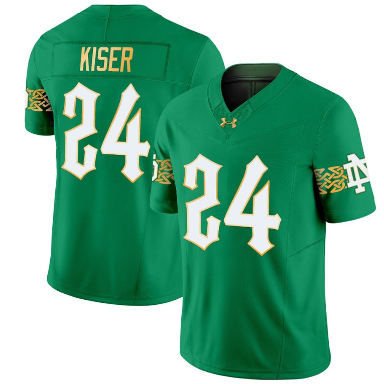 Jack Kiser Jersey #24 Notre Dame Fighting Irish Vapor Limited College Football Green EP5NJGXV