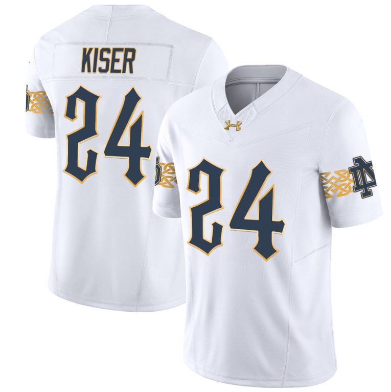 Jack Kiser Jersey #24 Notre Dame Fighting Irish Vapor Limited College Football White PDOOSGXV